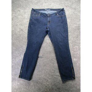 Old Navy Jeans womens 20 Rockstar Blue tapered Stretch medium‎ wash Zip Ankles